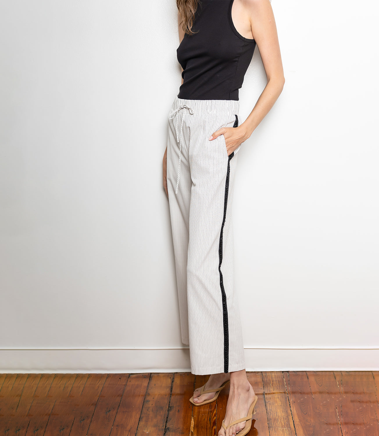 East Hampton Tux Pant - Black / White Pant