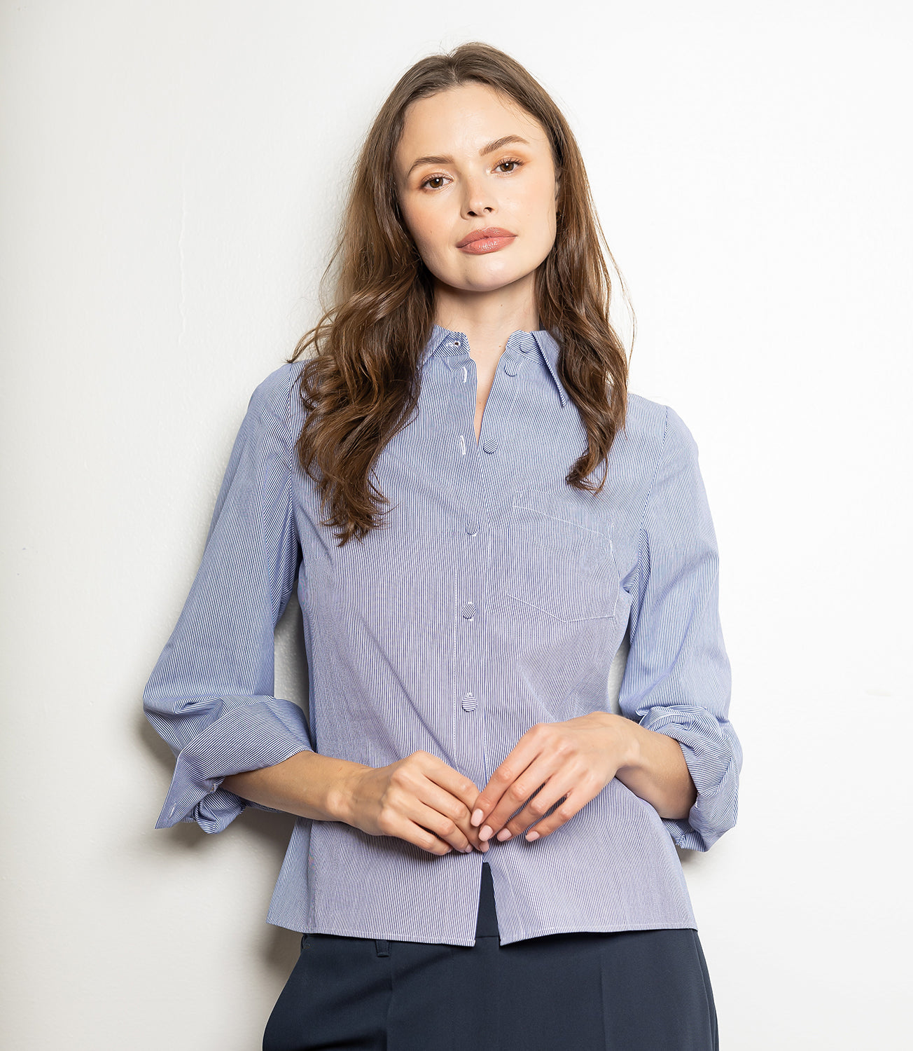 Perfect Fitted Shirt - Blue Stripe